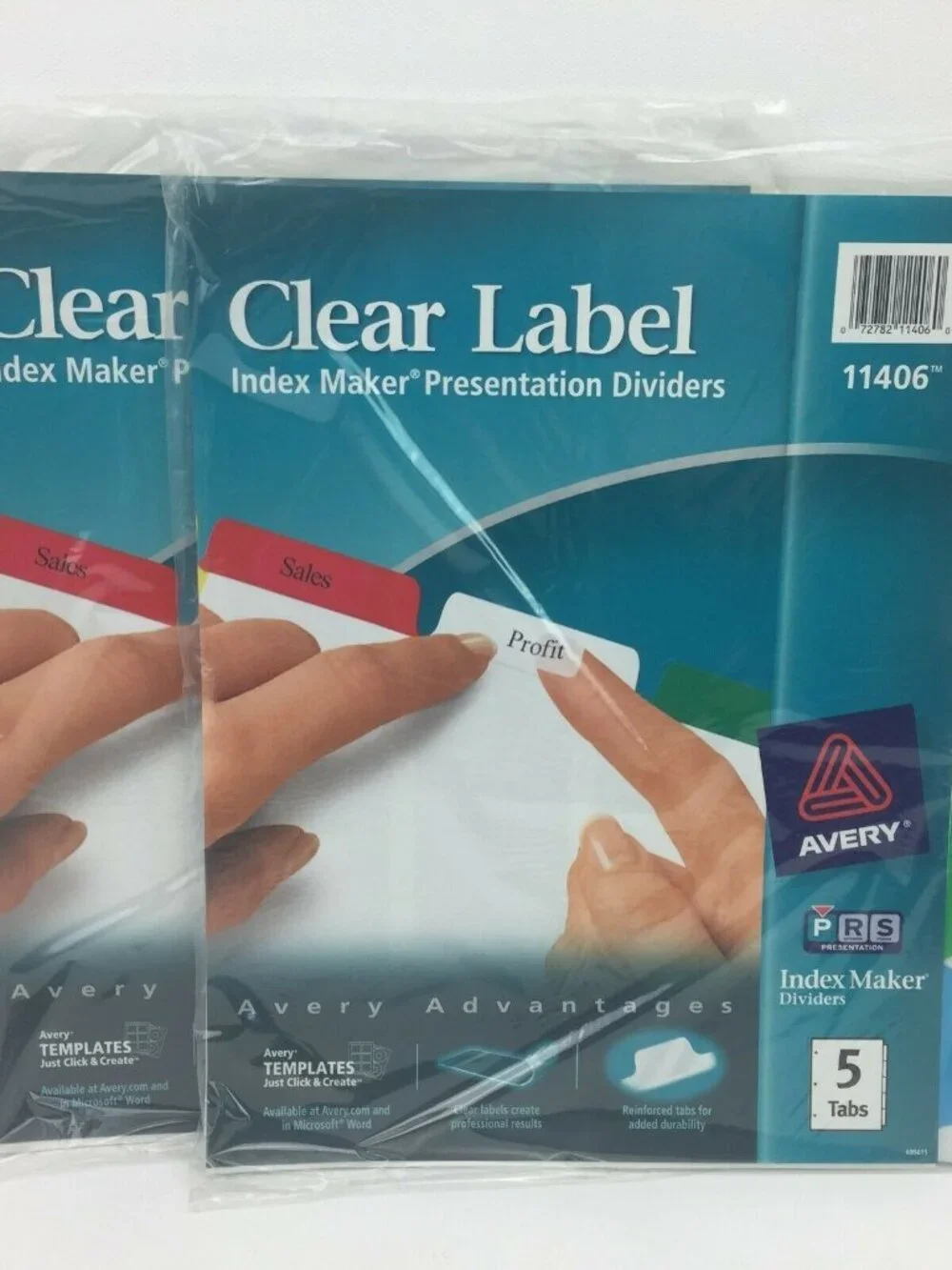 Set 3 Avery Clear 5 Tab Notebook Dividers Label 11406 Index Maker Office